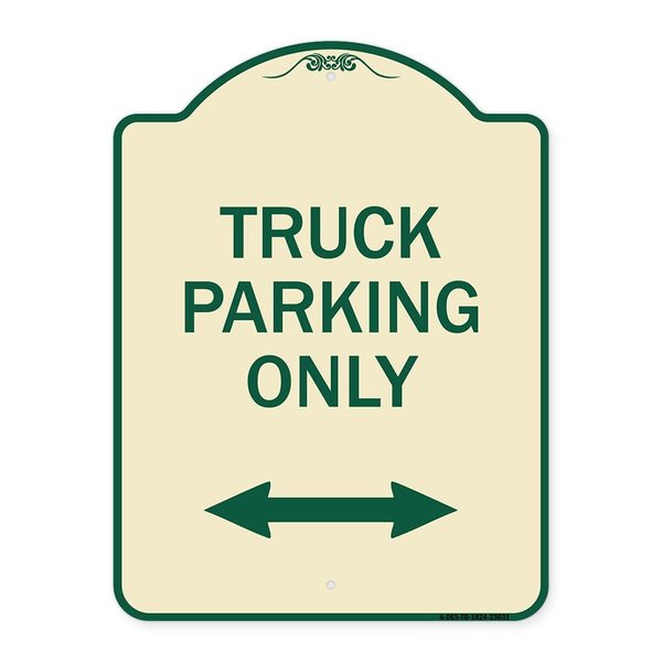 Signmission Reserved Parking Truck Parking W/ Bidirectional Arrow Heavy-Gauge Alum, 24" x 18", TG-1824-23031 A-DES-TG-1824-23031